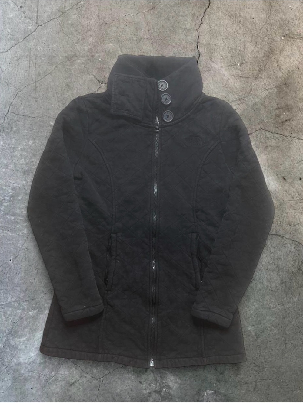 The North Face Black Quilted Zip-Front Puffer Coat